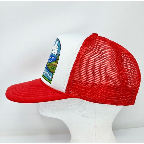 Vintage North Dakota Bison Nature Adjustable Snapback Mesh Trucker Hat Cap - Picture 3 of 7